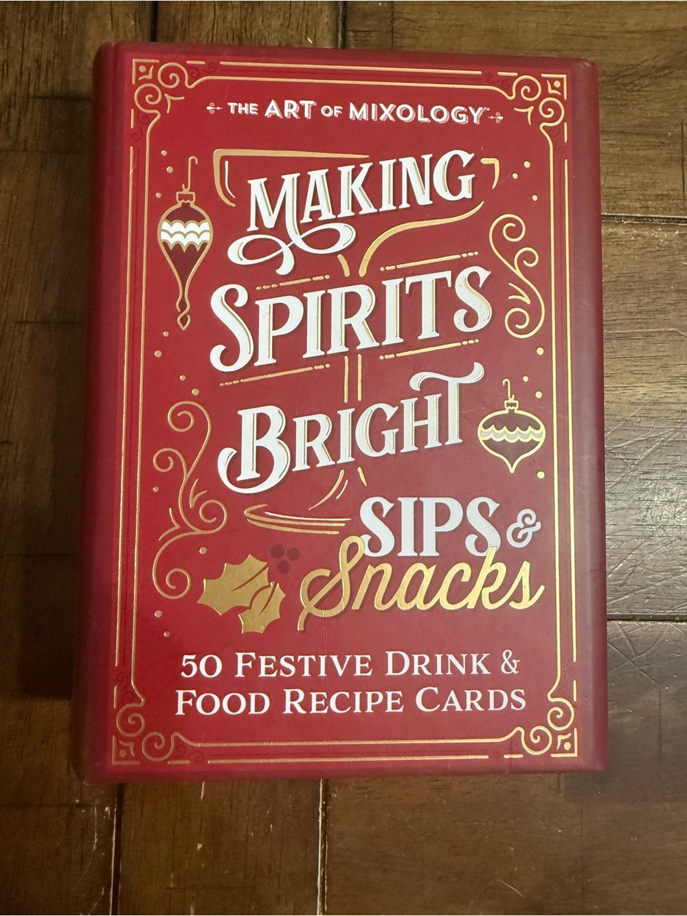 PARAGON Making Spirits Bright Sips & Snacks Recipe Card Set - Red & Gold